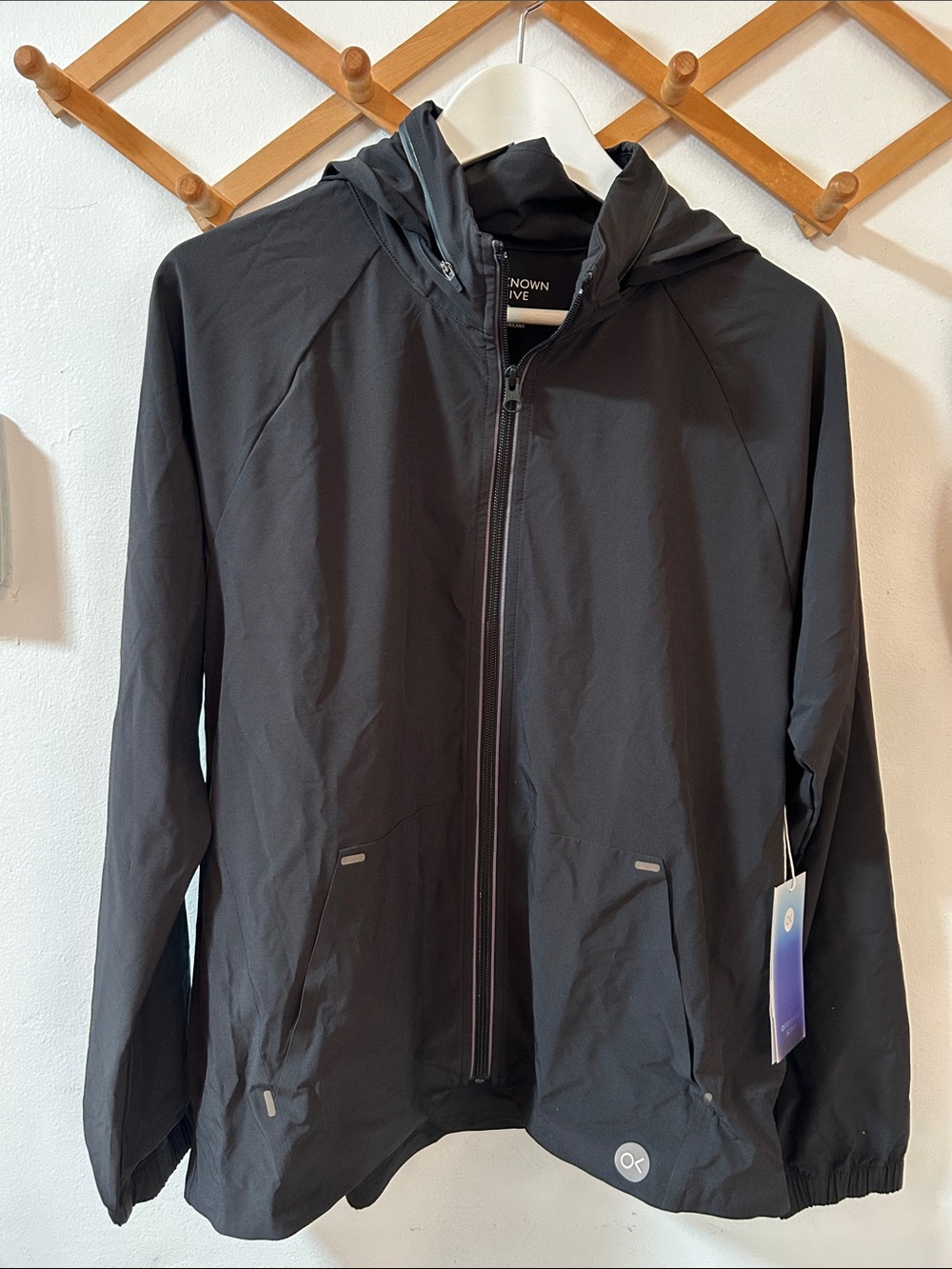 Outerknown Women's Black Hooded Activewear Water Resistant Jacket